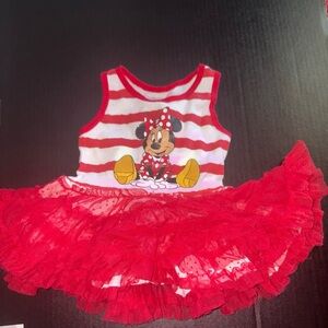 Disney Parks Minnie Mouse Polka Dot Baby Infant Ruffle Dress 6 Months